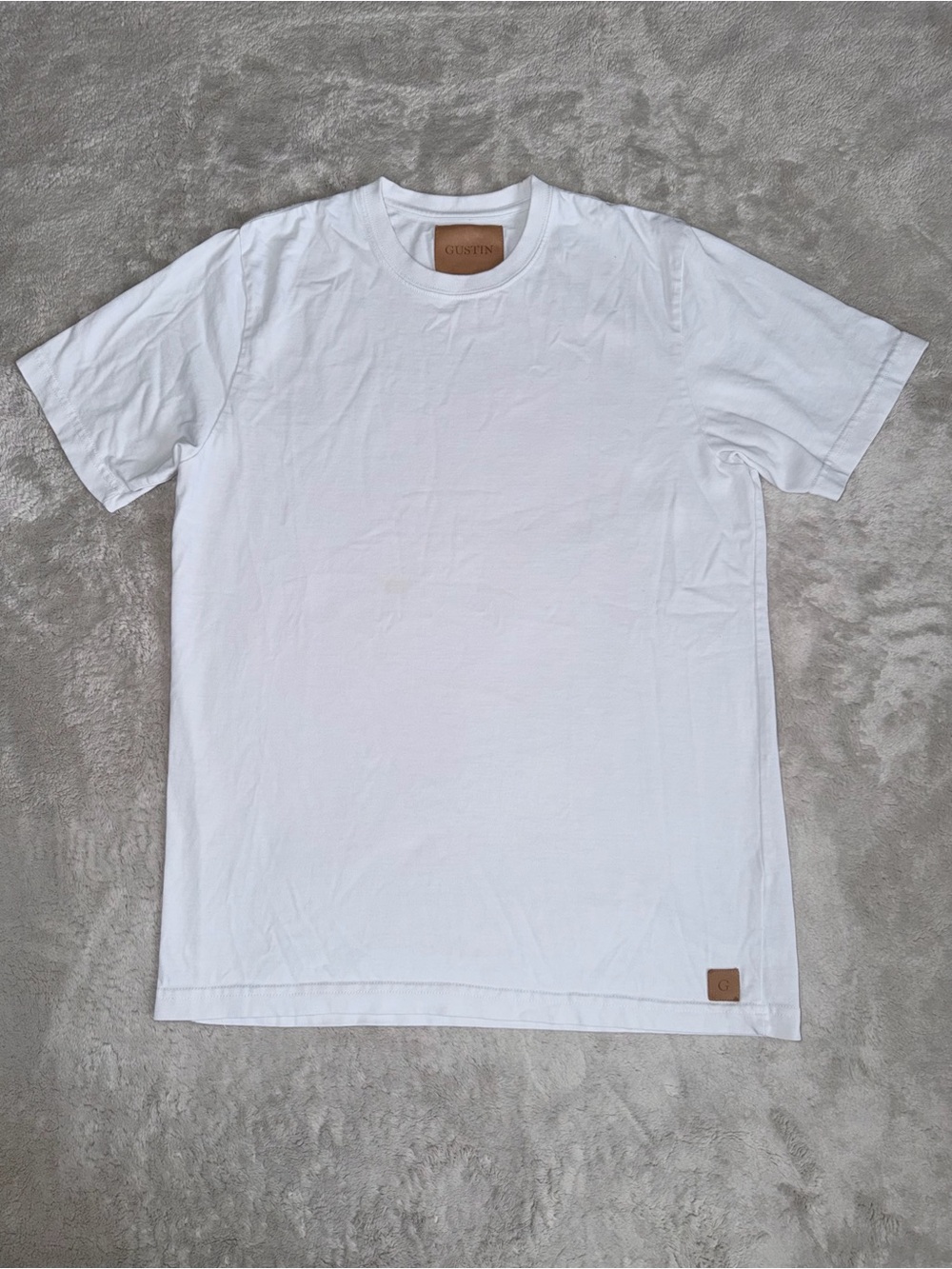 Gustin Men’s Vintage Heavyweight White Short Sleeve T Shirt Men’s Medium